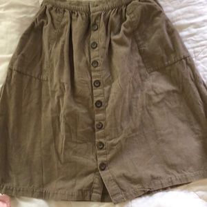 Corduroy A Line skirt with pockets